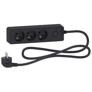 Bloc Multiprise 3 Prises 2p+t - Anthracite - Schneider