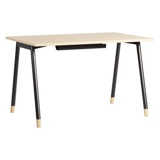 Bureau droit L.120 - P.80 cm K2 imitation chêne/ noir