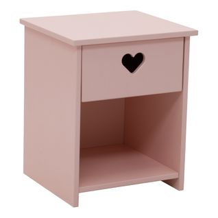 Chevet avec tiroir en pin TRACY rose