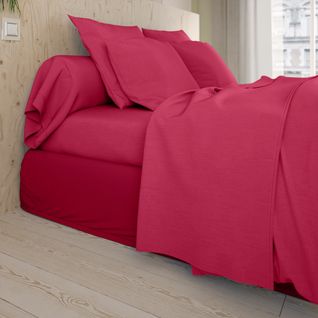 Drap Plat Studio Coton Fuchsia 240 X 310 Cm Rose