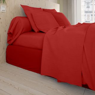 Taie De Traversin Studio Coton Rouge 160 Cm Rouge