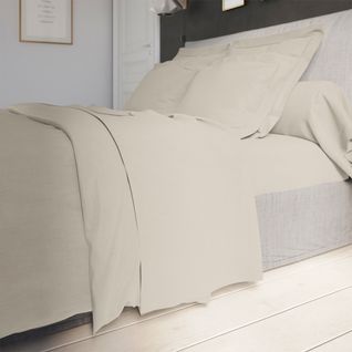 Drap Housse Influence Percale Coquille 80 X 190 Cm Beige
