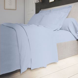 Drap Plat Influence Percale Brise 180 X 290 Cm Bleu