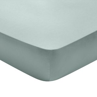 Drap Housse Partition Satin De Coton Coloris Menthe 160 X 200 Cm Vert