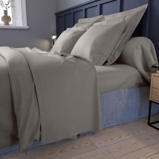 Drap Housse Partition Satin De Coton Coloris Gris 160 X 200 Cm Gris