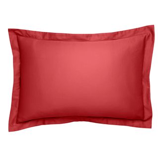 Taie D'oreiller Partition Satin De Coton Coloris Rouge 50 X 75 Cm Rouge