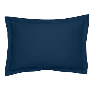 Taie D'oreiller Partition Satin De Coton Coloris Marine 50 X 75 Cm Bleu