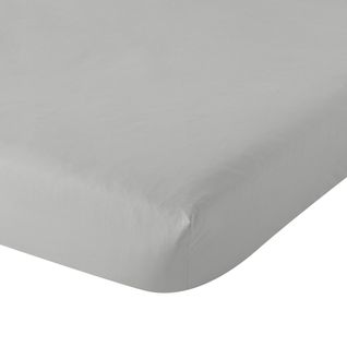 Drap Housse Influence Percale Pierre 80 X 190 Cm Gris Clair