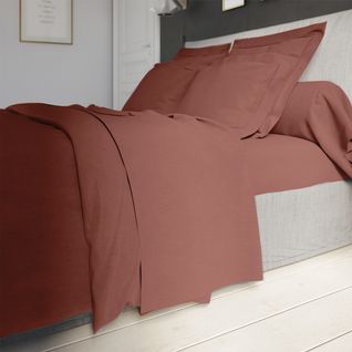 Housse De Couette Influence Percale Brique 220 X 240 Cm Rouge