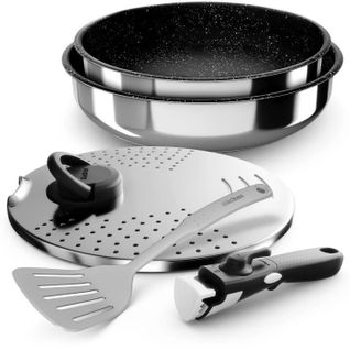 391505 - Set De Poeles - Inox - 5 Pieces - Tous Feux Dont Induction