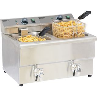 Friteuse Électrique 2x8l 6500w Avec Vanne De Vidange - Cfev82