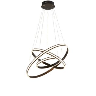 Grande Suspension Noire Triple Anneaux Dimmable - Maroggia
