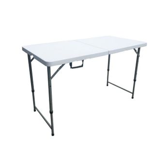 Table De Réception Pliante - 122 Cm - Structure En Acier Et Plateau En Polyéthylene Pehd - Blanc