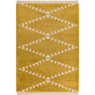 Tapis Style Berbère Diko En Polypropylène - Jaune Moutarde - 160x230 Cm