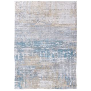 Tapis De Salon Long Island Blue En Coton - Bleu Lagon - 230x330 Cm