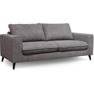 Canapé Convertible - 3 Places - Soan - Tissu Gris - 202 X 98 X 88 Cm -