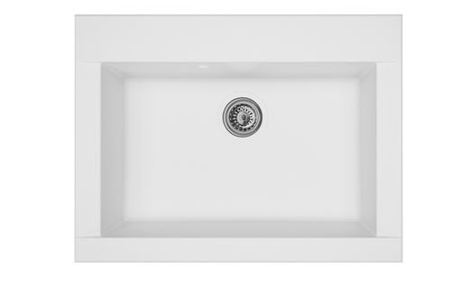 Evier résine 2 bacs 66x50 cm HEXO Blanc