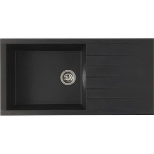 Evier à Encastrer Cube, En Smc Noir Paillete - 06,  1 Bac, Dim. 100 * 50 Cm, Vidage Manuel