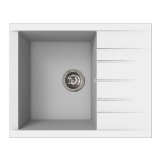 Evier résine 1 bac 62x50 cm CUBE Blanc