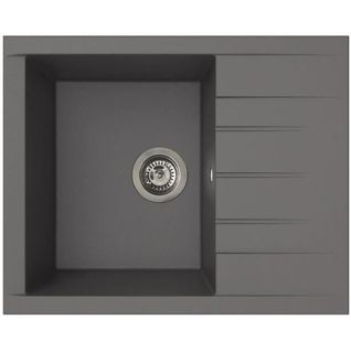Evier - Résine Smc - Gris Béton - à Encastrer - Cube 1c Xs - 62 X 50 Cm