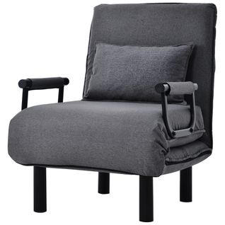 Fauteuil-lit Convertible, Dossier Pliant Réglable à 6 Positions Avec Coussin, Siège Rembourré