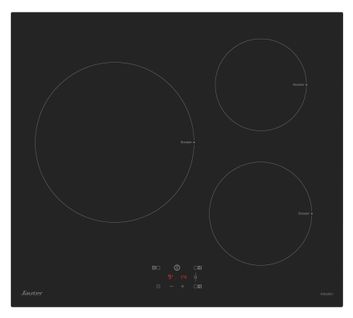 Table induction SAUTER SI934B 3 foyers Noir