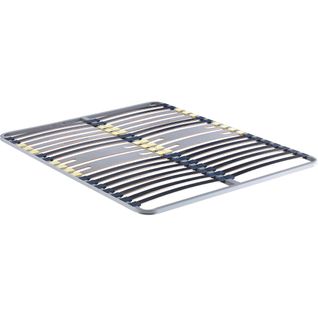 Cadre à Lattes En Métal 5 Zones Flat Cap Gris 160x200