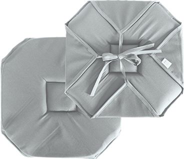 Galette De Chaise à Rabats Et Nouettes - 40x40 Cm - Gris Clair