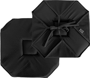 Galette De Chaise à Rabats Et Nouettes - 40x40 Cm - Noir