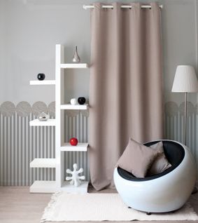 Rideau Uni à Oeillets - 140x240 Cm - Naturel