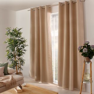 Rideau Occultant à Oeillets "crocodile" 140x240cm Naturel