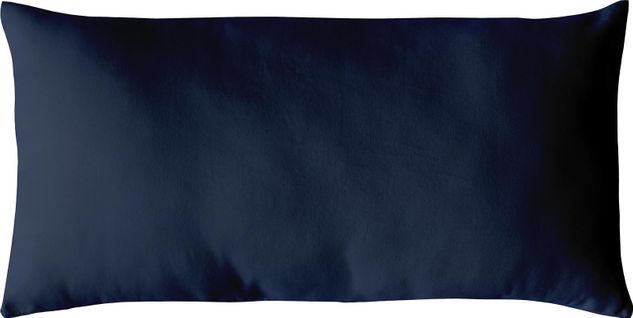 Coussin Non Déhoussable En Coton Uni - 30x50 Cm - Bleu Marine