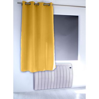 Rideau Occultant Fil Noir Avec 8 Oeillets - 140x180 Cm - Jaune