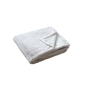 Plaid à Effet Fourrure Et Flanelle - 125 X 150 Cm - Blanc