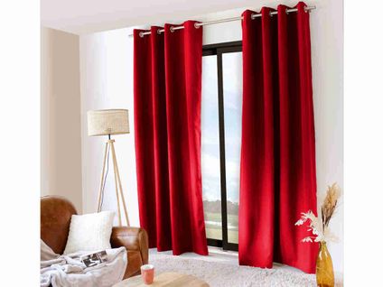 Rideau Thermique En Microfibre Doublée - 135x240 Cm - Rouge