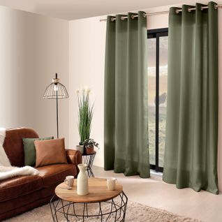 Rideau Uni à Oeillets - 140x240 Cm - Vert