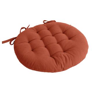 Galette De Chaise Piquée Et Ronde - 38x38 Cm - Terracotta