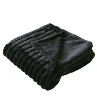 Plaid XL Imitation Fourrure "matisse" 180x220cm Noir