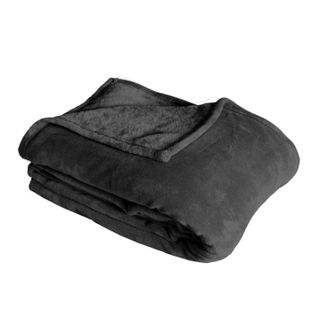 Plaid Polaire XL Uni "coral Fleece" 180x220cm Gris Foncé