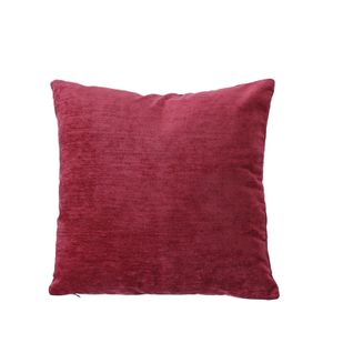 Coussin Déhoussable En Velours - 40x40 Cm - Rouge Foncé