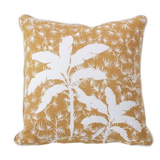 Coussin Déhoussable Style Végétal - 40x40 Cm - Beige