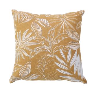 Coussin Canapé Déhoussable Motif Végétal - 40x40 Cm - Beige