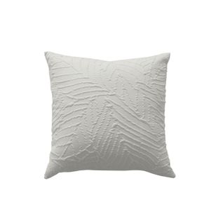 Coussin Carré Feuillage Aspect Gaufré - 40x40 Cm - Ecru