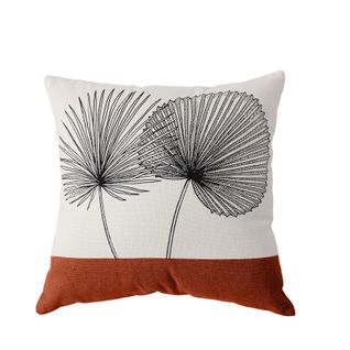 Coussin Carré Feuilles De Palmier - 40x40 Cm - Ecru