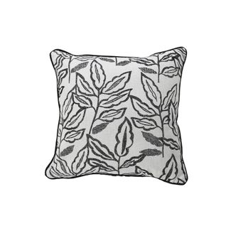 Coussin Déhoussable En Coton Recyclé Chambray - 40x40 Cm - Gris Foncé