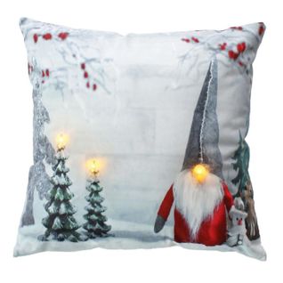 Coussin Déco De Noël LED "gnome" 40x40cm Multicolore