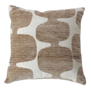 Coussin Déco à Motif "copper" 40x40cm Beige et Blanc