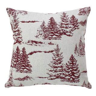 Coussin Déco De Noël "ebène" 40x40cm Écru et Rouge