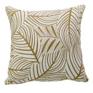 Coussin Déco Imprimé "édition" 40x40cm Écru et Bronze