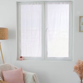 Paire De Voilages "lolita" 60x160cm Blanc et Rose